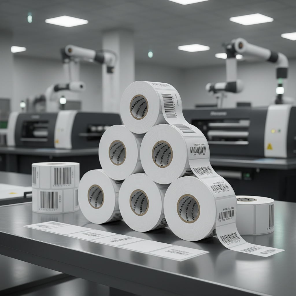 Rolos de etiquetas adesivas industriais e etiquetas RFID em bobinas